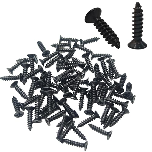100PCS M3x12mm Black Phillips Flat Head Wood Screws Carbon Steel Self-Tapping Fasteners for Indoor Furniture Woodworking DIY Projects Cabinet Assembly Hardware - size: M3x12mm