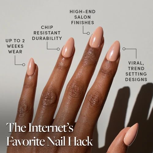 Glamnetic Press On Nails - Short Almond, Glazed Fake Nails 30 Pc Full Kit - color: 3S - Los Angeles