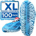 100 Pack XL Blue Shoe Covers Disposable, Non Slip Shoe Booties