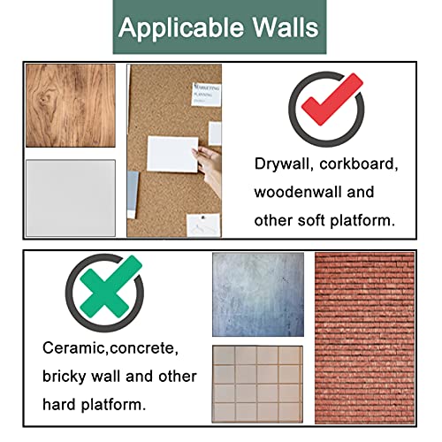 50 PCS Push Pins Picture Hangers Wall Hooks, Double Headed Thumb Tacks for Wall Hangings, Renter Friendly Decor Small Picture Frame Hangers for Drywall Cork Board Home Office Photo Decorations(Black) - style: Black
