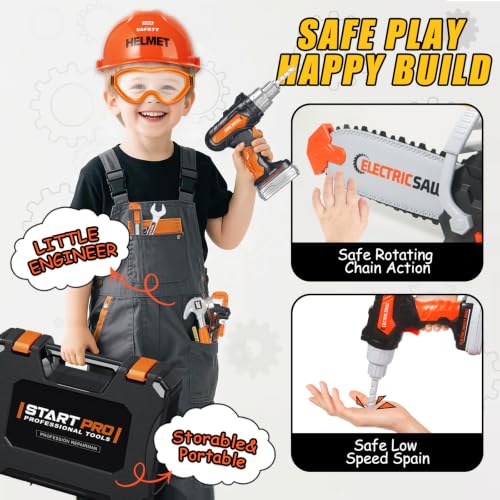 Toddler Tool Set, Kids Tool Box with Toy Chainsaw, Kids Toys for Boys 3-5