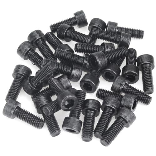 35 Pieces M6 x 16mm Socket Head Cap Screws, Thread Pitch 1.0mm, Sutemribor M6 Black Screws, 12.9 Grade Alloy Steel, Black Oxide Finish, Fully Threaded - size: M6 x 16mm, style: Socket Head