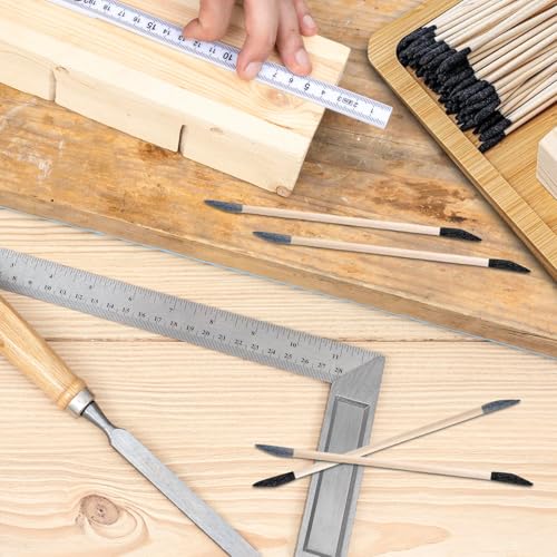 Sanding Sticks 50 Pcs, Double-Ended Sanding Tools for Wood & Plastic Models, 120/280 Grit, 5.4 x 0.2 Inch - Fine Detailing in Tight Spaces with Matchstick Design