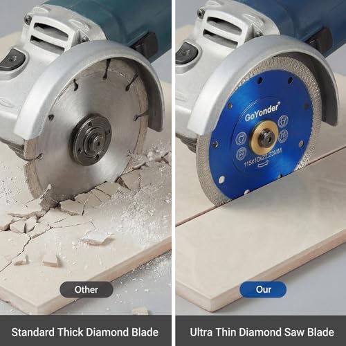 GoYonder 4.5 Inch Tile Blade, Super Thin Diamond Saw Blade for Cutting Porcelain Tiles, Granite Marble Ceramics (4.5") - size: 4.5"-Blue