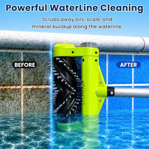 Sepetrel Electric Pool Brush Head, Cordless Motorized Pool Scrubber for Inground & Above Ground Pools, IPX8 Waterproof Shaftless Magnetic Drive Roller Brush for Waterline & Wall Cleaning - size: 11" SP251