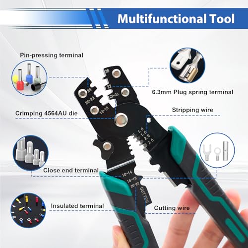 smseace 100PCS Heat Shrink Butt Connector with Crimping Tool 22-10AWG Waterproof Electrical Wire Crimp Connectors for Automotive Boat Stereo Industrial Equipment - size: 100Pcs