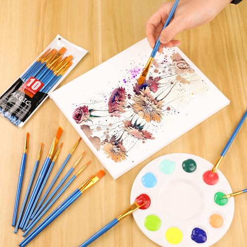 AROIC Acrylic Paint Brush Set, 24pack/240pcs Nylon Hair Paint Brushes - size: 240pcs-blue