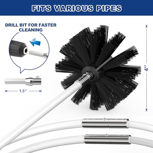 PetOde 32 Feet Dryer Vent Cleaner Kit, Flexible Lint Remover - size: 32 feet