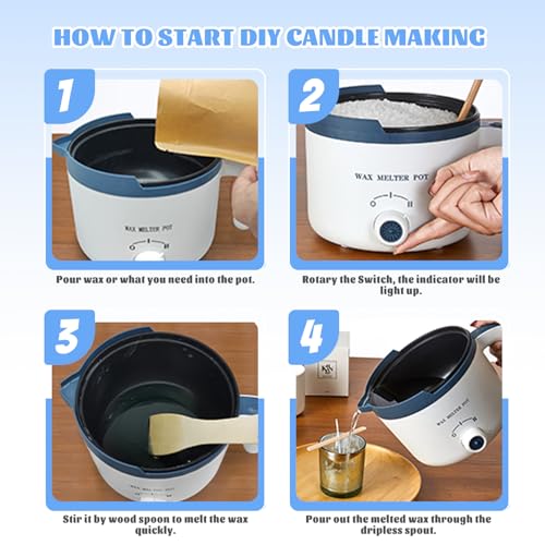 3lbs Soy Wax Melt Making Kit with Electric Wax Melting Pot - size: Wax Melting Pot 5pcs