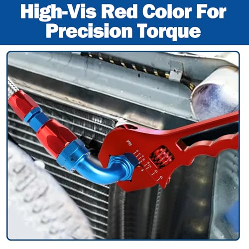 AN Fittings Wrench 3AN-16AN Adjustable AN Wrench Lightweight Aluminum,Compact Size,Red (With Nylon 4" Vise Jaws Pads) - color: Red, size: Small