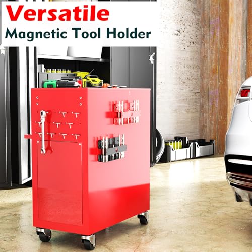 MUTUACTOR Drill Bit Organizer Heavy Duty,Quick Access Magnetic Mount Drill Bit Holder,Anti-scratch Magnetic Tool Holder for Long Phillips Head Drill Bits Impact Bits Storage,Red,26 Holes - style: Red Magnetic Drill Bit Holder