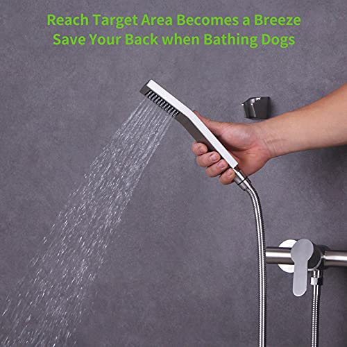 Angle Simple Brushed Nickel Flexible Shower Hose 59 Inches, 1/2" IPS - color: Brushed Steel, size: 59 Inch