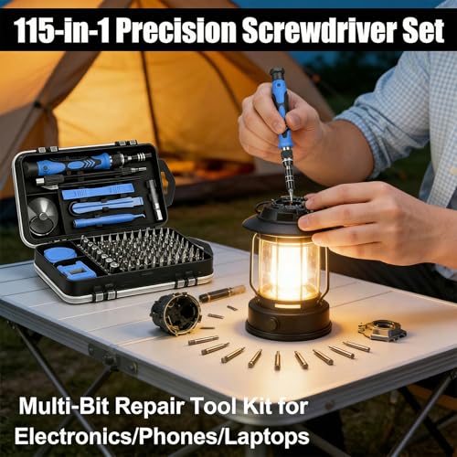 115-in-1 Small Screwdriver Set,Precision Screwdriver Set, Professional Repair Tool Kit for Phone, Computer, Watch, Console, Eyeglass and Electronic, Men Tools Gift Blue - color: Blue