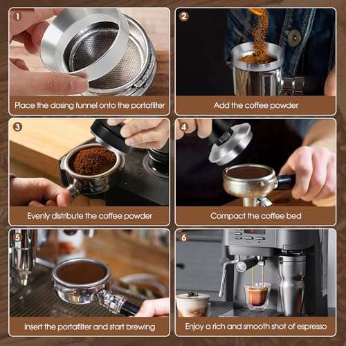 Reoszeank 58mm Espresso Accessories Kit, Distributor, Tamper, Dosing Funnel - size: 58mm Fits Breville Dual Boiler/Oracle/Gaggia/E61