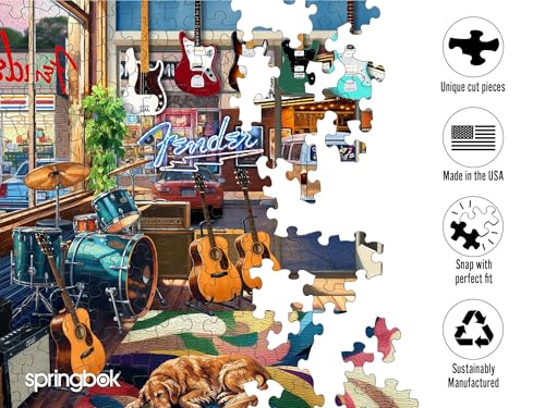 Springbok Fender Guitar Shop 1000 Piece Guitar Jigsaw Puzzle for Adults - style: Guitar Shop