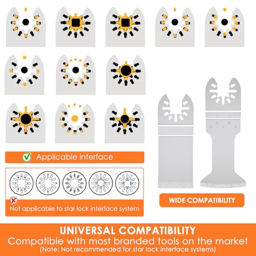 12PCS Diamond Oscillating Multi Tool Grout Removal Blades with 2 Adapters Multifunctional Grout Remover Blades Kit for Oscillating Tool(Mixed Set) - style: 12PCS Mixed Set