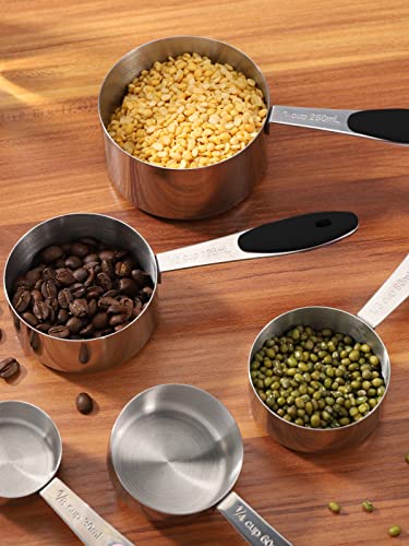 JOYHILL Measuring Cups and Spoons Set 304 Stainless Steel 10-Piece Black - color: b)Stainless Steel-Black