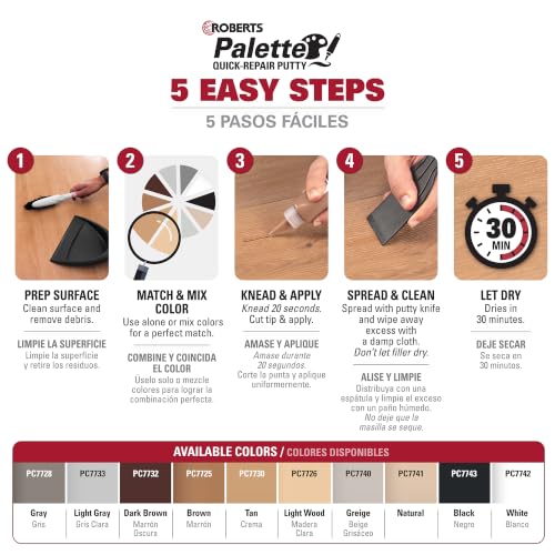 ROBERTS Palette Quick-Repair Putty for Wood, Laminate & Vinyl - Brown - color: brown