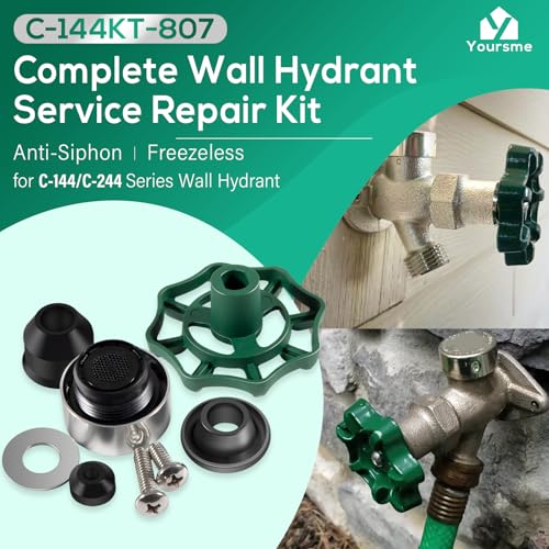 C-144KT-807 Complete Wall Hydrant Faucet Service Repair Kit for C-144 C-244 Series Wall Hydrant Anti-Siphon Freezeless Faucet Repair Kit