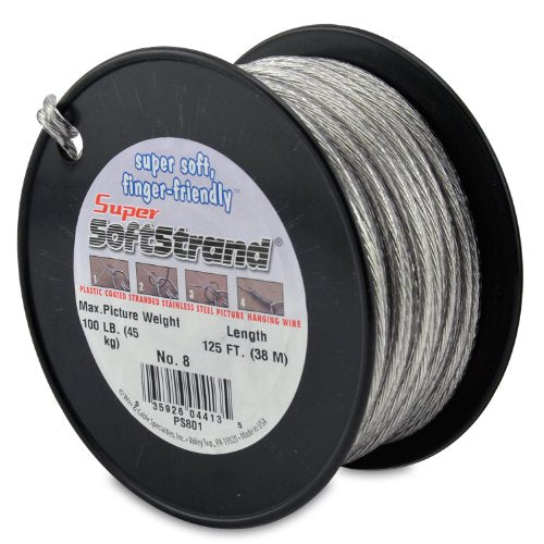 SuperSoftstrand Picture Hanging Wire - Shop Spool - 125ft - #8, 100 lb - size: #8, 100 lb, style: Shop Spool