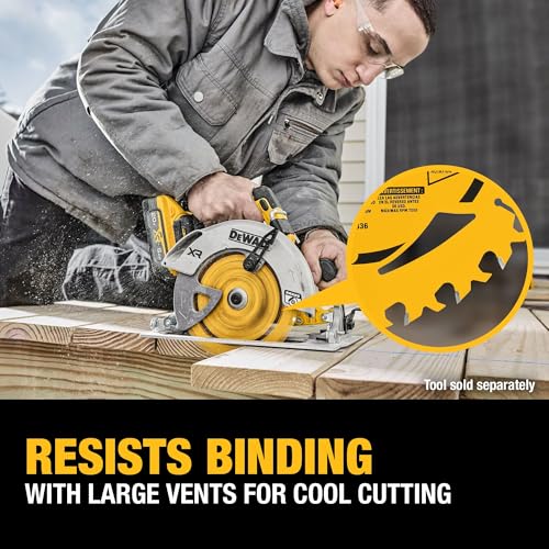 DEWALT 6-1/2 in. 24T Circular Saw Blade, Smooth Cutting, Superior Tracking and Durability (DWA261224)