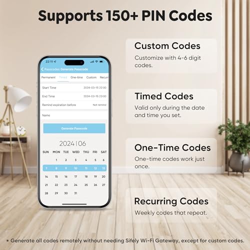 Fingerprint Smart Deadbolt with Keypad – Keyless Entry Lock for Home, Apartment, Office, Airbnb, Rental, Kids & Seniors, App & Code Access, Auto-Lock, Easy DIY Install, Compatible with Alexa & Google - color: Black