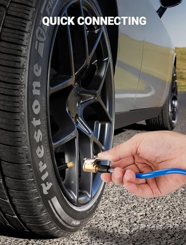 Brass Locking Tire Air Chuck, Tire Inflator Hose Adapter for Twist On Connection Convert to Lock On, No Air Leakage Air Compressor Pump Clip On Tire Chucks, Tire Nozzle with Tire Valve Thread - size: Thread Connector 1pcs