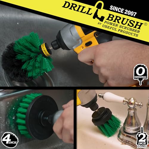 Drill Brush Attachment - Oven Scrubbing Brush Set - Air Fryer Cleaning Tool - color: Green