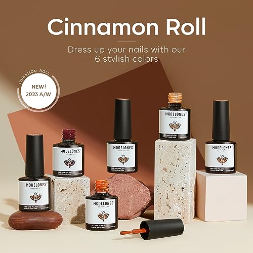 modelones Gel Nail Polish Set, 6 Colors Pearl Nude Brown Shimmer Glitter Gel Polish Kit, All Seasons Soak OFF LED Manicure Salon DIY Gift - color: Z-Cinnamon Brown