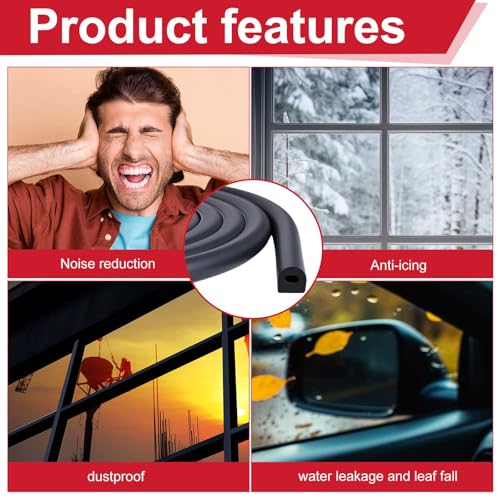 Pangda 13ft Foam Rubber D Shape Seal Strip 0.5" W x 0.5" H Self Adhesive EPDM Rubber Weather Stripping RV Slide Out Seal Heavy Duty Automotive Weather Stripping for Car Truck RV Boat Home - size: 13ft, style: 0.5" W X 0.5" H