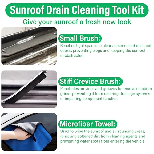 ecocstm Auto Sunroof Drain Cleaning Tool, 120 Inch Flexible Drain Brush - size: 120 Inch sets
