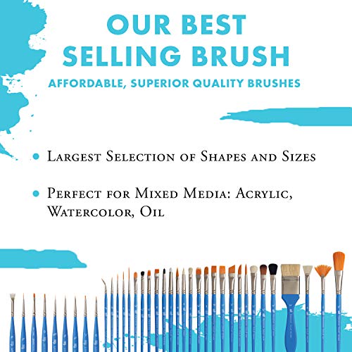 Princeton Select Artiste Angle Shader Brush, Synthetic, Short Handle, Size 3/8 inch, 1 Count - size: Size 3/8 inch