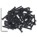 105 Pieces M3 x 25mm Button Head Socket Cap Screws, Thread Pitch 0.5mm, Sutemribor M3 Black Screws, 10.9 Grade Alloy Steel, Black Oxide Finish, Fully Threaded - size: M3 x 25mm, style: Button Head