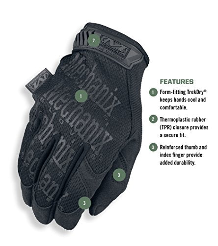 Mechanix Wear Original Tactical Covert Gloves, Small - color: Black, size: Small