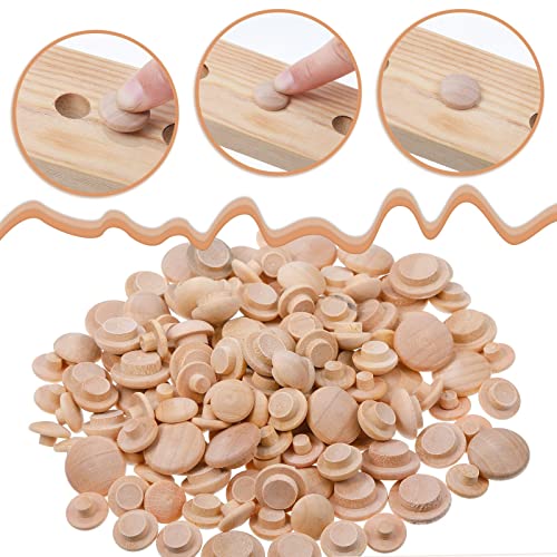Bucherry 120 Pieces 4 Sizes Wood Plugs Wooden Hole Plugs,Mushroom - style: Mushroom