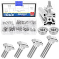 Glarks 80pcs M5 T Slot Drop-in Bolt with Hexagon Flange Nut Set, 10/12/16/20MM Hammer Head T-Bolt, T Shape Stud Sliding Screw, T Screw Stud for European Standard 20 Series Aluminum Profile - size: M5