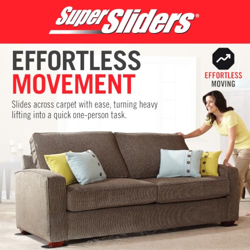 Super Sliders 3-1/2" x 6" Small Oval Reusable Furniture Sliders for Carpet, Anti-Slip Protective Furniture Moving Pads for Beds, Sofas, Dressers, Set of 8, Beige - size: 3-1/2 x 6 Inch Oval, style: For Carpet