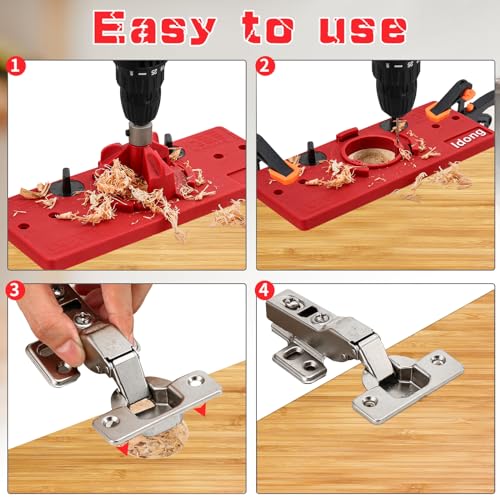 35mm Hinge Hole Jig Drill Guide Set, Woodworking Puncher Hinge Drilling Tool Set，Suitable for Face Frame Cabinet Cupboard Door Hinges Installation