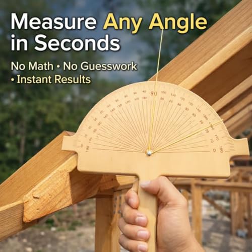 Wooden Angle Finder Tool – Precision String Line Angle Finder for Welder Carpentry DIY Projects Woodworking Builders (Brown)