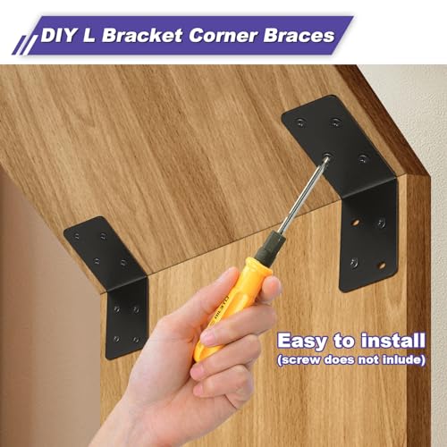 20Pcs Corner Braces,3x3x1.5 Black L Brackets,Right Angle Bracket - size: 3X3X1.5''