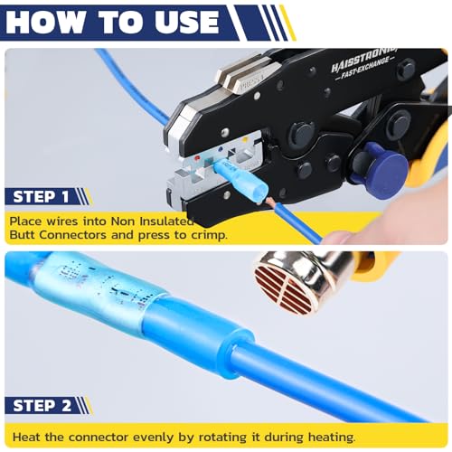 haisstronica 330PCS Heat Shrink Butt Connectors, 26-10 AWG