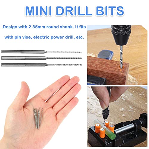 Mini Twist Drill Bits Set - 12Pcs 0.5mm-2.0mm Micro Wood Drill Bit 2.35 Shank Titanium Coated HSS Engraving Drill Bits Hole Drilling Tool for DIY Resin, Beads, Jewelry (12)