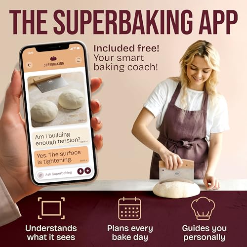 Superbaking Multipurpose Bench Scraper, 6" Grill & Dough Scraper with Ruler - size: Wooden Grip