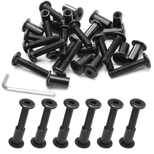 Biaungdo M6x30mm Black Hex Drive Socket Cap Bolt, 15 Sets - color: Black, size: M6x30mm