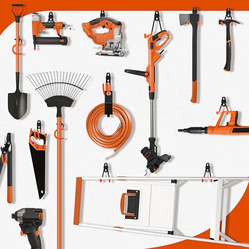 18 Pack Garage Hooks Heavy Duty - Anti-Slip Coating - color: Orange, size: 18pack