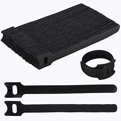 Nettbe 60 PCS 6 Inches Reusable Cable Ties, Adjustable Cord Straps Wire Organizer Cord Wrap and Hook Loop Cable Management - size: 6inches-60PCS