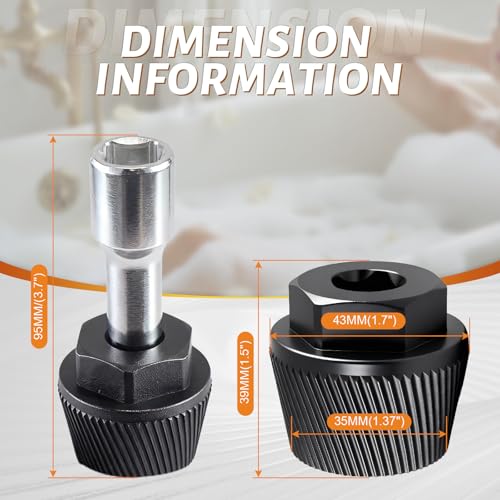 1.5" Tub Drain Removal Tool Extractor 05255 Removes Rusted Broken Drain - color: Black, size: Tub Drain