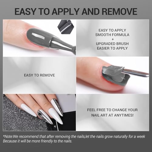 modelones Fall Grey Gel Nail Polish Set 6 Lisht to Dark Colors - color: A A2 Grey Collection