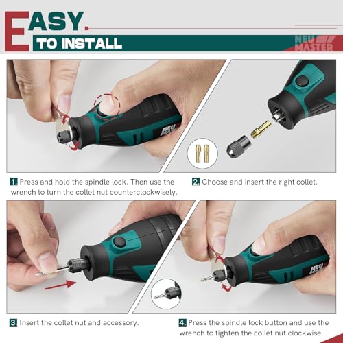 NEU Master 200W Rotary Tool Kit, 10000-35000RPM Corded Rotary Tool for DIY