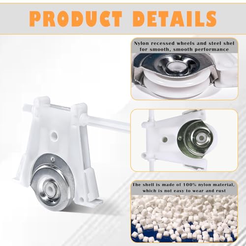 Gliding Screen Door Roller Assembly Fits for Andersen Upper #1997063 & Lower #1997310 (1991 to Present), 1-1/4" Nylon Concaved Wheels, Edge Adjustable (2 Pairs) (‎Lower Screen) - color: ‎Lower Screen